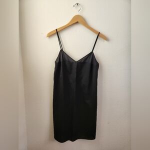 Club Monaco Women's Silk Mini Slip Dress Adjustable‎ Straps Black Size 00